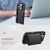 Carbon Fiber Magnetic Phone Case with Detachable Card Holder for iPhone 16 Pro Max (MagSafe Compatible)