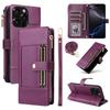 Shoulder Strap Zip Leather Wallet Card Solt Case for iPhone 16 Pro Max 16E 15 Plus 14 13 12 11 Lanyard Flip Purse Holder Cover
