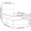 3141585 vidaXL Lit à sommier tapissier avec matelas Gris clair 90x200 cm Tissu