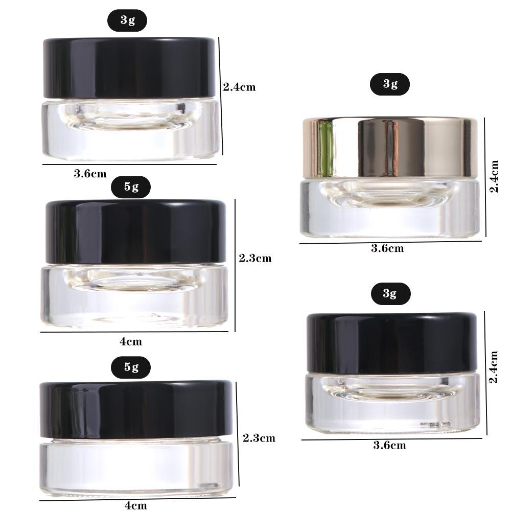 Mini Eye Cream Pots Black Gold Makeup Jar Concealer Face Cream Packaging Bottle  for Skin Care