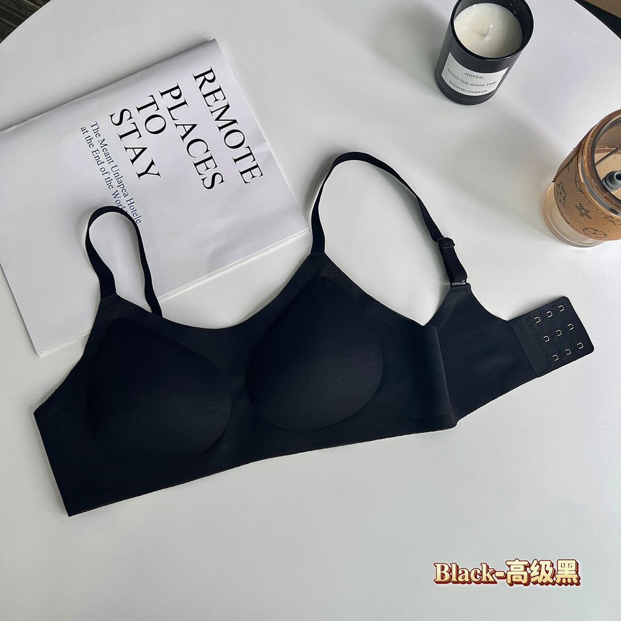 

Summer Ultra-Thin Mesh Bra, Breathable Fixed Cup Non-Slip Thin Strap Seamless Underwear for Women 2XL чорний
