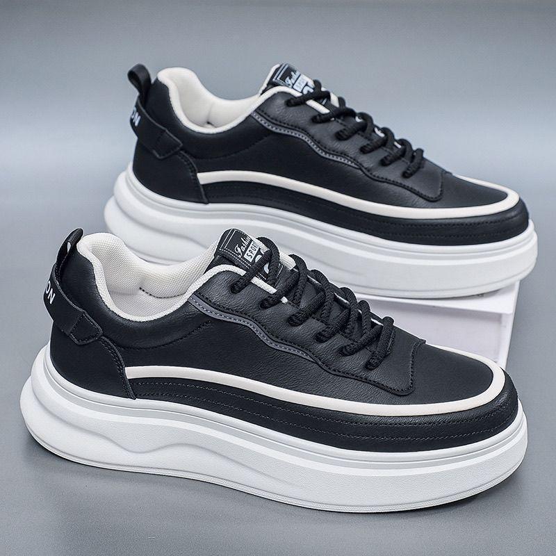 

Мужские модные белые кроссовки - Дышащие, на толстой подошве, Универсальная повседневная обувь для весны и осени. Size 41 чёрный