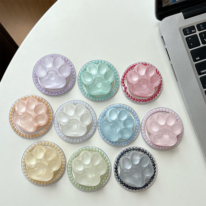 Perline Colorate Magnetico Supporto Airbag per Cellulare Zampa di Gatto Piccolo Fresco Semplice Anello Cuore di Ragazza
