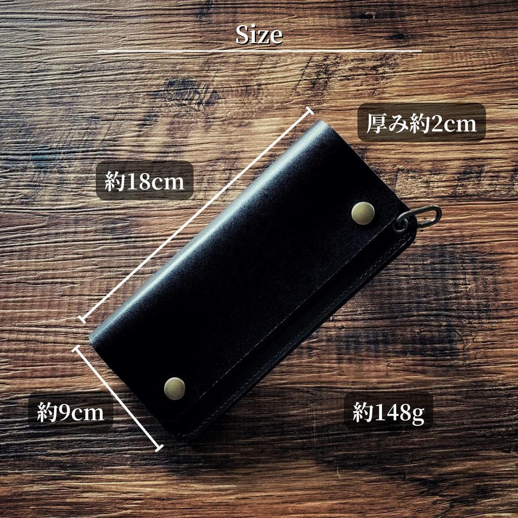 Trucker-Geldbörse Lang, 3-Fächer, Hergestellt in Japan aus echtem Tochigi-Leder, Herren-Zweifach-Geldbörse, Biker-Geldbörse, Amerikanischer Casual-Stil