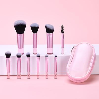 10pcs Mini Makeup Brush Set Customized Packaging Blush Brush Loose Powder Brush Eyeshadow Brush Portable Makeup Brush