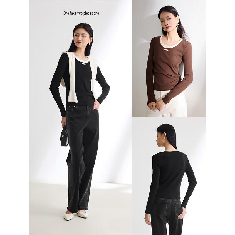 EP YAYING Women s Soft Silk Cotton Long Sleeve Top XL