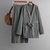 Fashion Wind V-neck Lace-up Knitted Cardigan Top Skirt Suit Knitted Top and Skirt Set