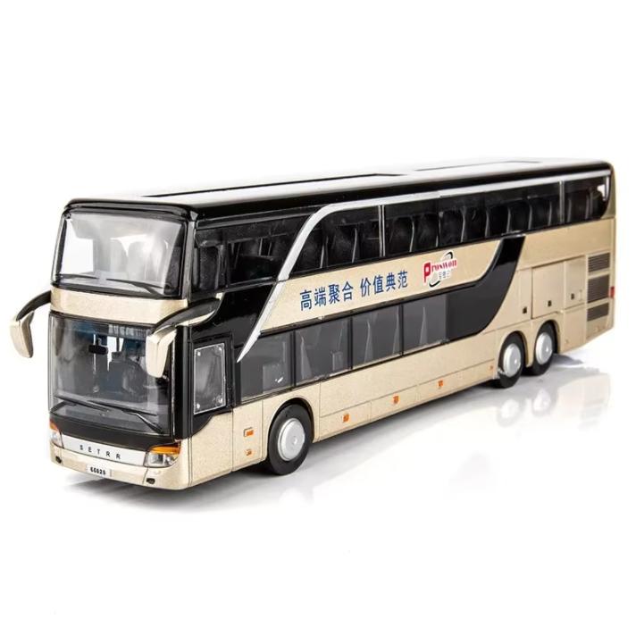 1:32 Alloy Bus Toy Double Decker Bus Model Simulation Children s Car Sightseeing Bus Toy Car Gift золотистый