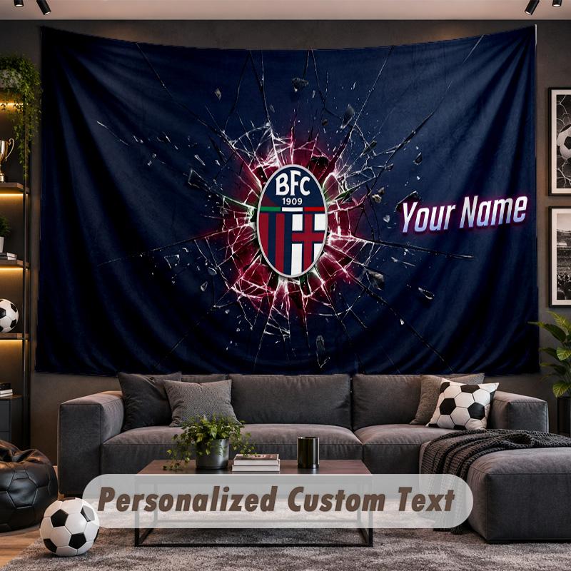 Bologna FC Personalized Tapestry Support Custom Name, Wall Art Home Decoration