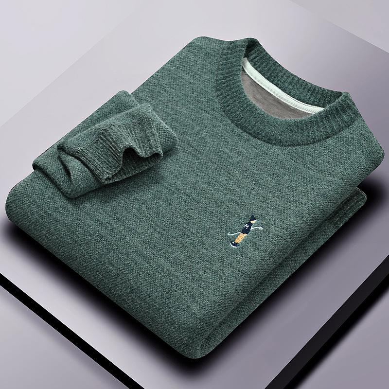 Paisen 2025 Winter Men s Velvet Chenille Thick Round Neck Sweater Pullover 3XL