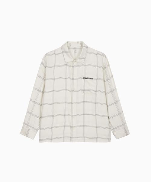 [CK] Men s Ultra Soft Flannel Long Sleeve Button Down NM28971HG [Shipped from Korea] 100% Authentic White - S