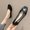 Young Mesh Square Toe Woman Flats Y2k 2025 Trend Cheap Clearance Shoes for Women Quick Delivery High Quality Fashion Social Shoe