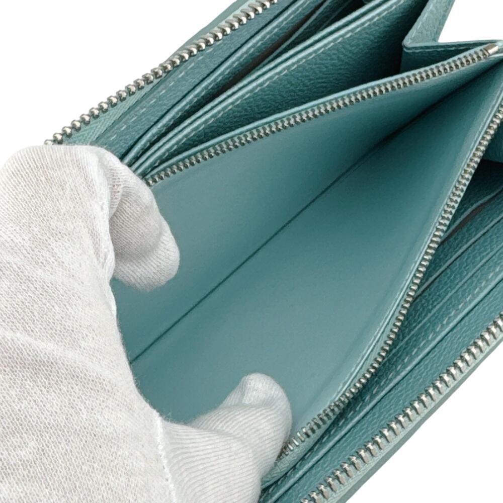 LOUIS VUITTON M12680 Zippy wallet Monogram Ann Platt leather Azure Frost Purse blue leather Used