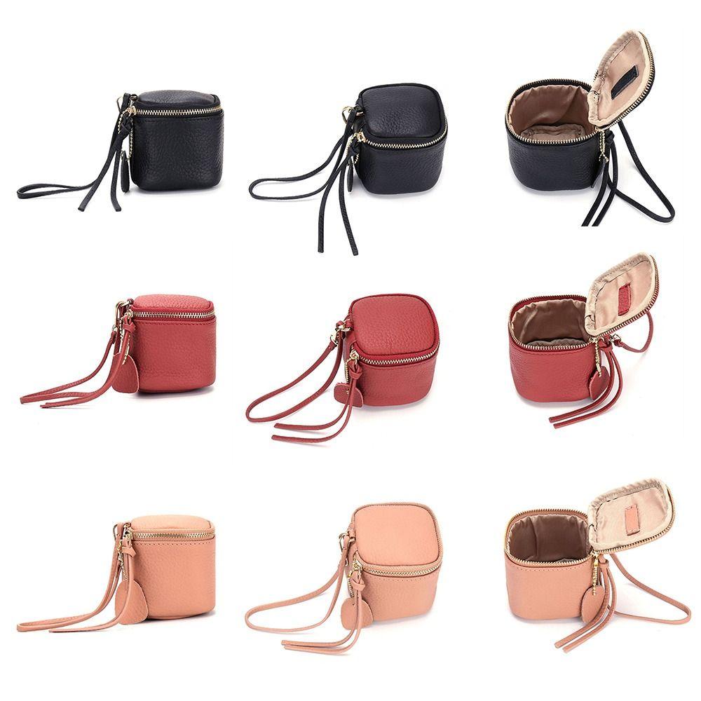 Small PU Leather Cosmetic Bag Square Shape Mini Size Coin Purse Waterproof Portable Design Clutch Bag Key Storage
