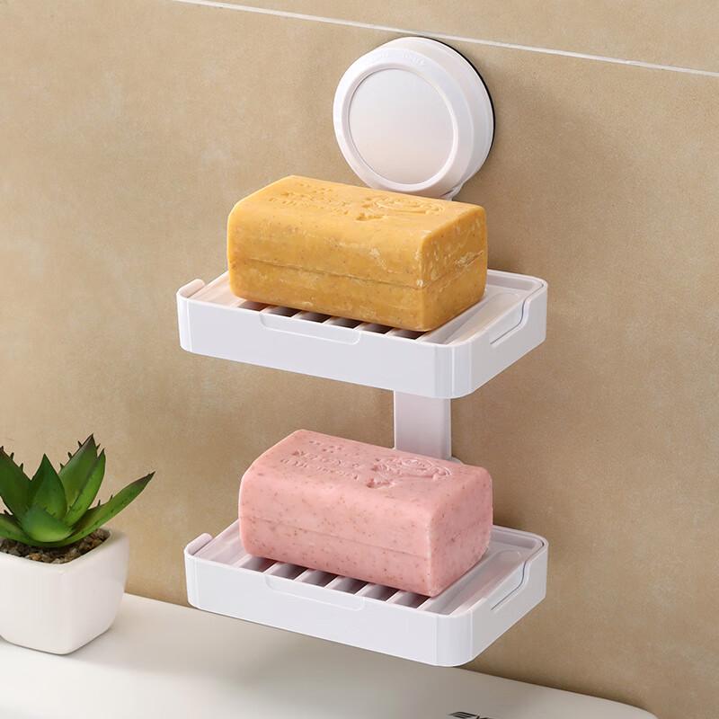 Wutuo No-Drill Suction Cup Bathroom Soap Dish Set