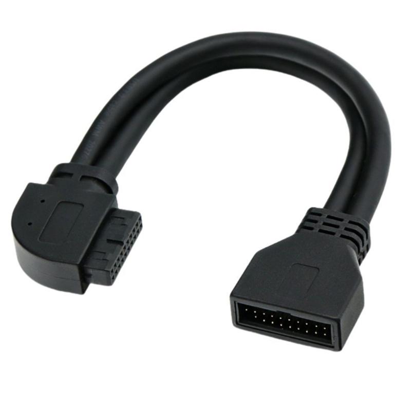 19Pin 20Pin USB3.0 Right Angled Adapter Cable Fast Speed Data Transfer Flexible PVC Shielding For Computer Motherboards