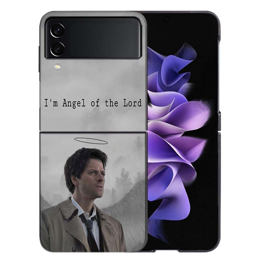 Angel Castiel Supernatural Coque For Samsung Z Flip7 6 Galaxy Case Shockproof Z Flip5 Z Flip3 4 5G Hard Cover Phone TPU PC Hard