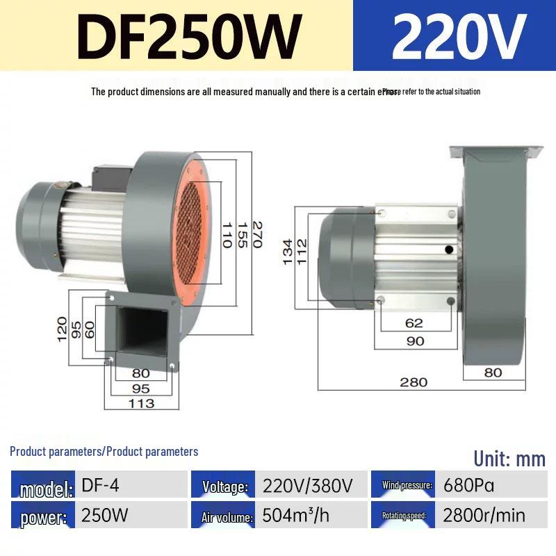 High-Temperature Resistant DF Centrifugal Multi-Blade Exhaust Fan for Industrial Dust Removal and Kitchen Ventilation