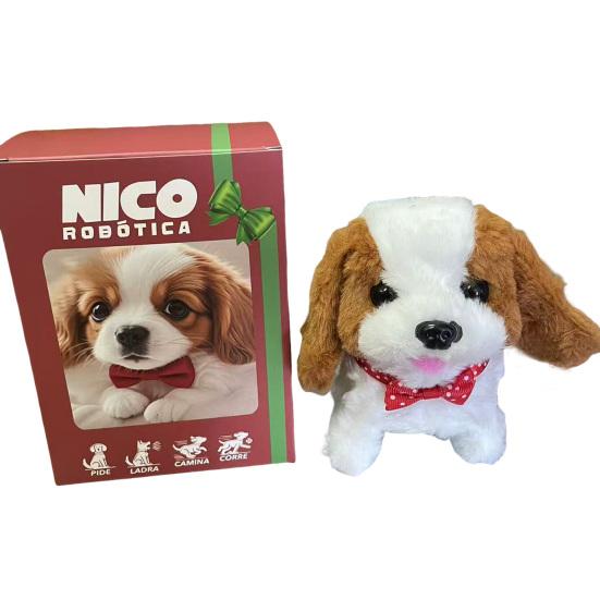 Robot Dog Electric Pet Realistic Fluffy Puppy Robot Interactive Toy Dog Walking Barking Tail Wagging Like A Real Dog for Kids Adults Gift