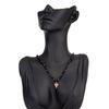 Simple and Fashionable Crystal CCB Bead Collarbone Necklace Ins Drip Oil Love Pendant Necklace for Women