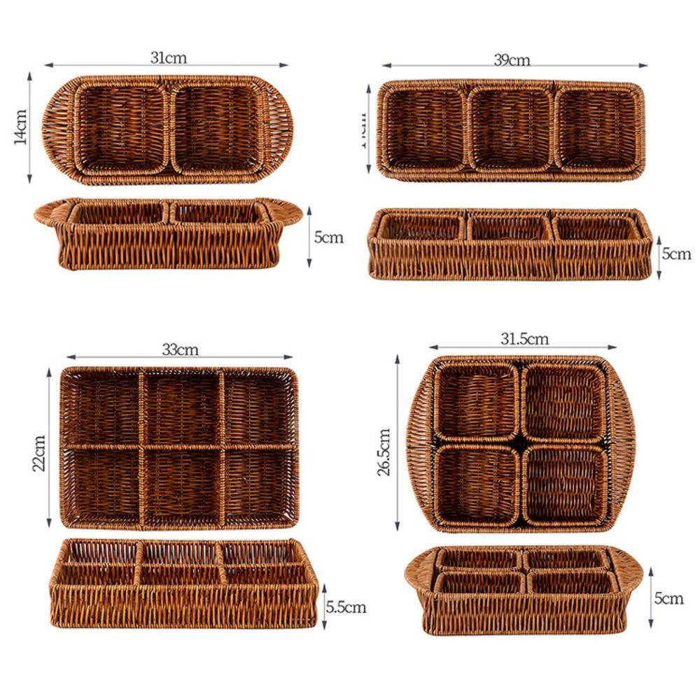 Neuer tragbarer handgewebter Brotaufbewahrungskorb atmungsaktiv 5 Stile Outdoor-Picknickkorb Doppelgriff Hochzeitsschrank