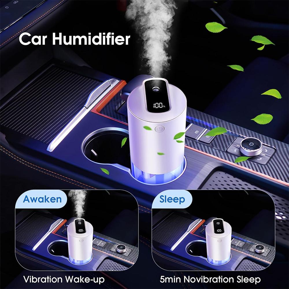 Portable Mini Humidifier for Car Travel Small Cool Mist Humidifier USB Rechargeable Personal Desktop Humidifier for Office 250ML