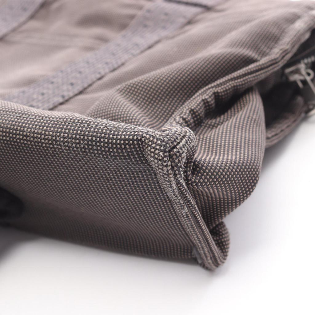 Used HERMES HerlineMM Tote Bag canvas Nylon canvas Gray Used unisex