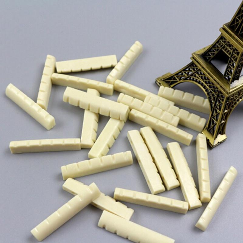 4 ks 43mm ploché dno předřezaný kostěný nultý pražec pro 6strunnou akustickou kytaru