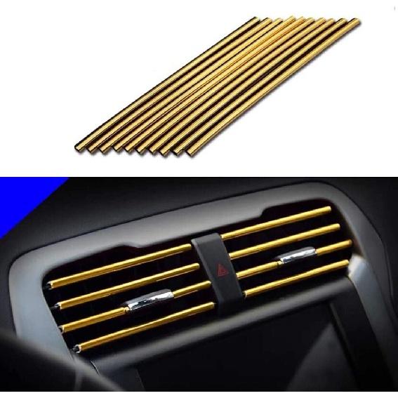 10stk20cmBil Klimaanlegg Vent Uttak Trim StripsPVC Sentral kontroll bilfarge lys stang universal selvhesiv plating