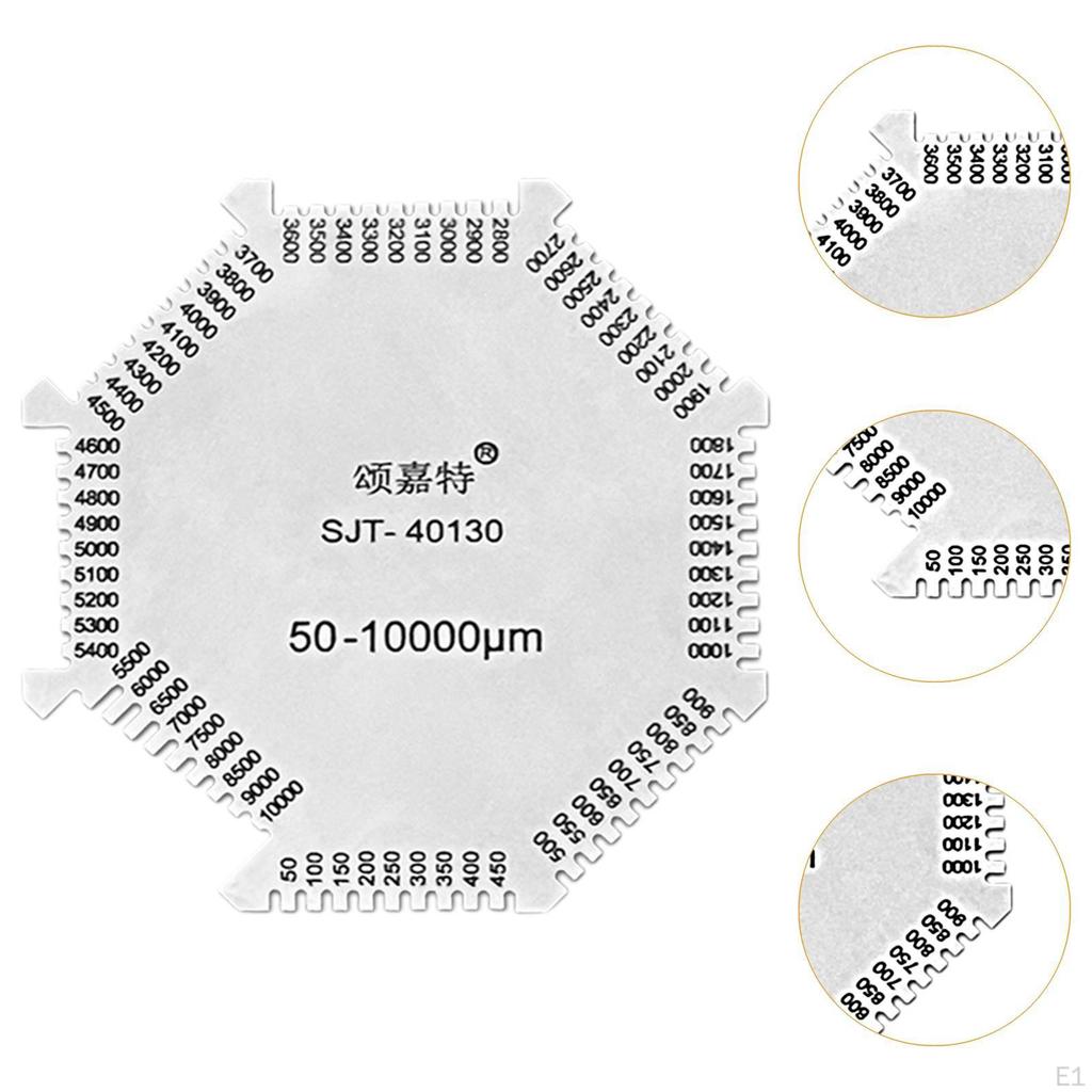 Thickness Gauge Card Octagonal Wet Film Comb High Precision Measurement Tool for Paint and Coating