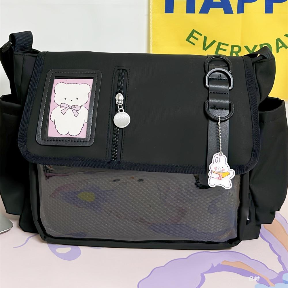 Market-6 Transparante Crossbody Tas Lichtgewicht Japanse JK Ita Tas Tienermeisjes Waterdicht Harajuku Schooltassen white
