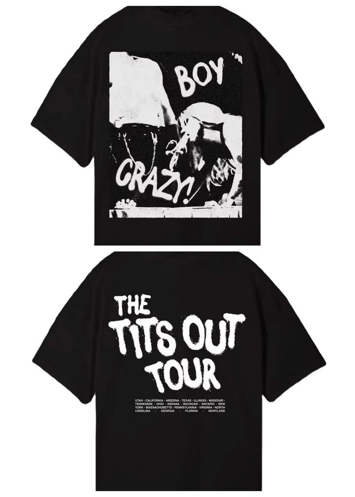 Cantante Kesha boy Crazy Tits Out Tour Stampa T Shirt Unisex Abbigliamento Donna Cotone T-shirt Moda Hip Hop 2026 Estate Nuova T-shirt