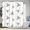 Luxury Bath Shower Curtain Set Waterproof Fabric with Dragonfly Print for Bathroom Decoration Decor White Black Blue Color Optio