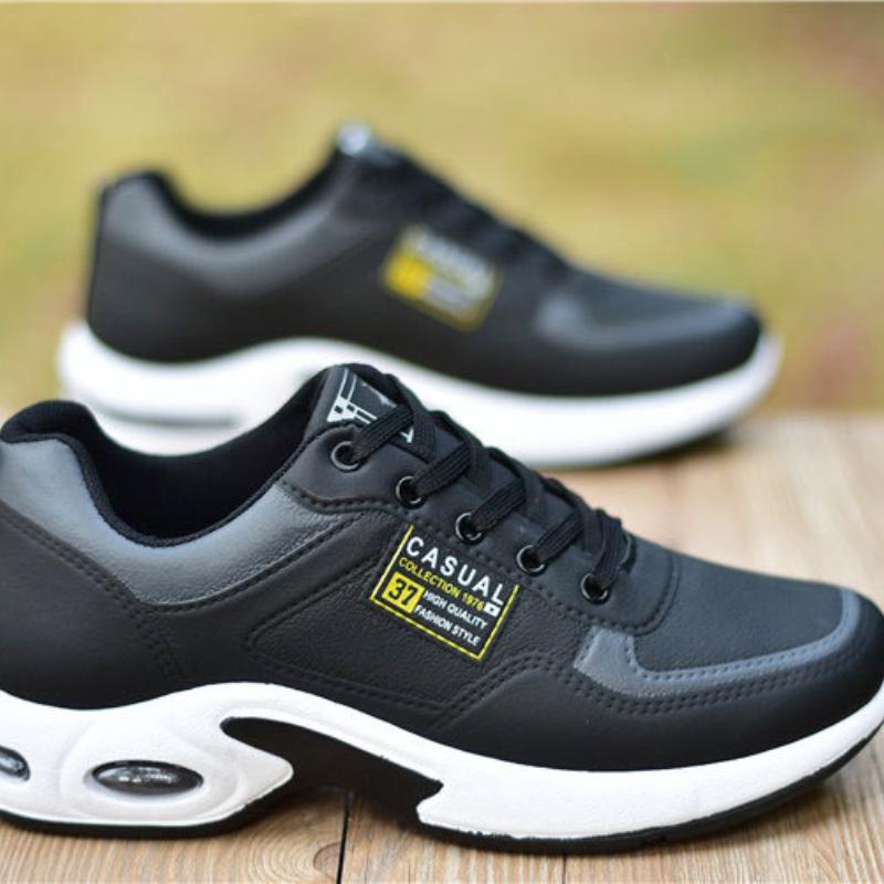 Zapatos deportivos de moda para hombre de gran tamaño, zapatos para correr informales de cuero con suela baja, zapatos para hombre