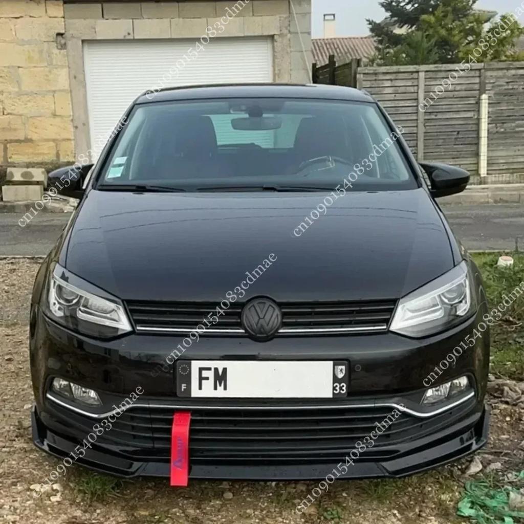 Front Bumper Splitter Lip 3Pcs for VW Polo MK5 MK6 Standard TSI TDI 2010-2021 Tuning Body Kit Guard Gloss Black UV Coat Spoiler