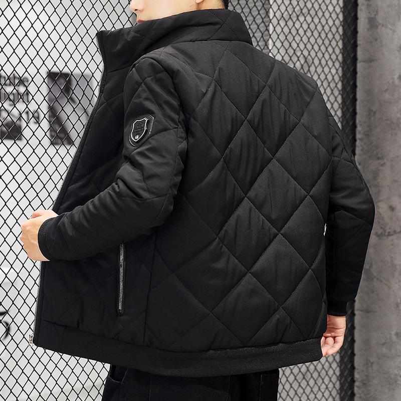 Men's Lined Jacket Jacket Plaid Warm Thickened Casual Jacket Loose Zipper Jacket