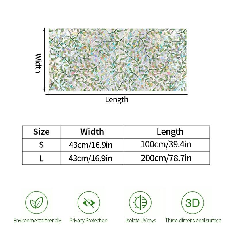 Window Privacy Film Decorative Stained Glass Window Film Sun Blocking Window Clings Static Cling Window Sticker Home Decoration