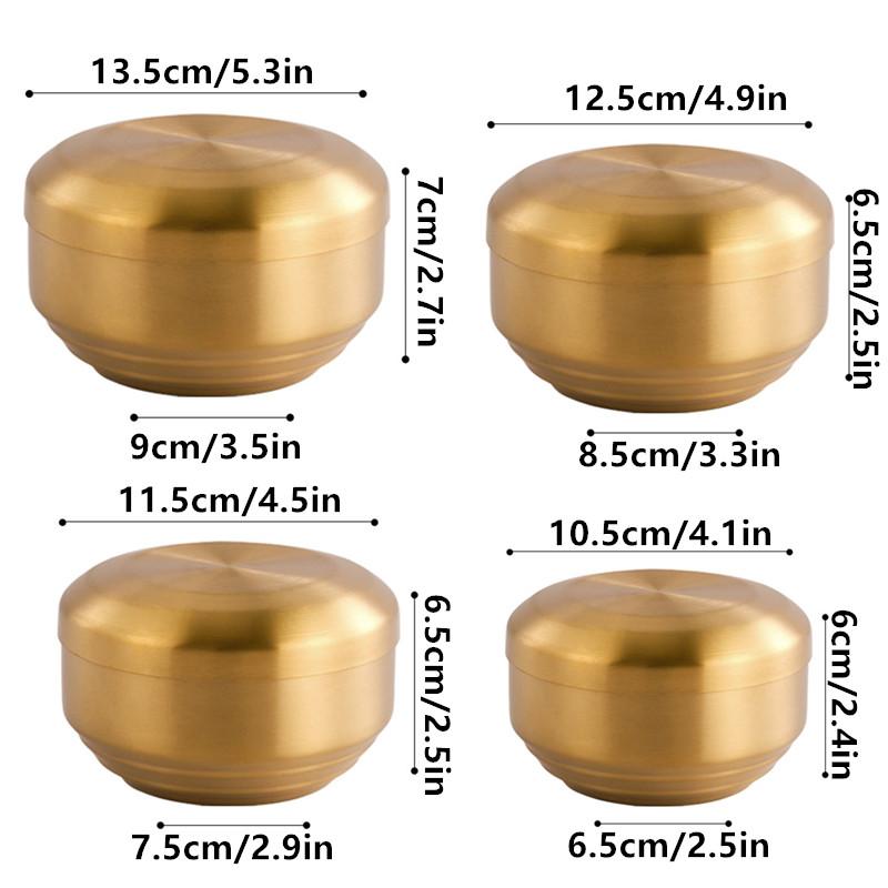 304 Double-layer Stainless Steel Rice Bowl With Lid Soup Rice Bowl Cuisine Home Creative Child Small Bowl Cuisine For Home