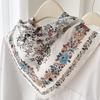 111% mulberry silk scarf women's summer versatile flower and bird painting 71 silk square scarf scarf light luxury high-end scarf shawl