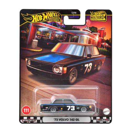 Hot Wheels Boulevard '73 Volvo 142GL Pojazd Zabawka Mini Samochodzik dla Dzieci 3 Lat i Więcej Czarny HRT79