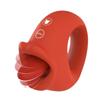 Red Cuff Vibrating Tongue Licking Masturbator - Rechargeable Female Sex Toy