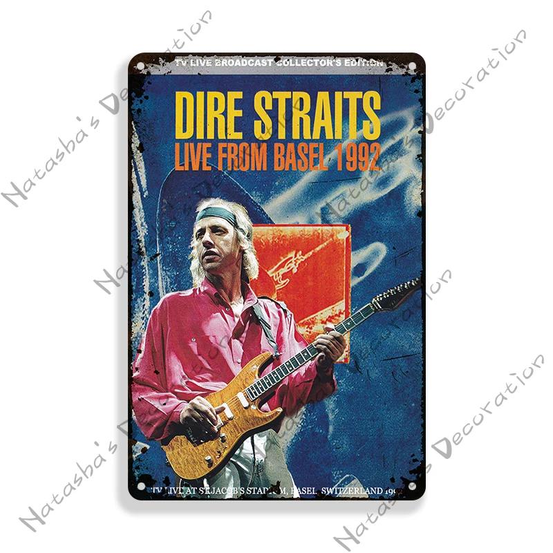 Rock Band Metal Plate DIRE STRAITS Band Decorative Plate Metal Tin Sign Vintage Metal Plaque Bar Club  Signs Wall Decor