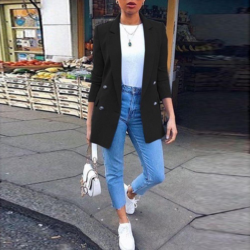 

Women s Mid-Length Slim Fit Turn-Down Collar Long Sleeve Autumn/Winter Coat Cardigan. S