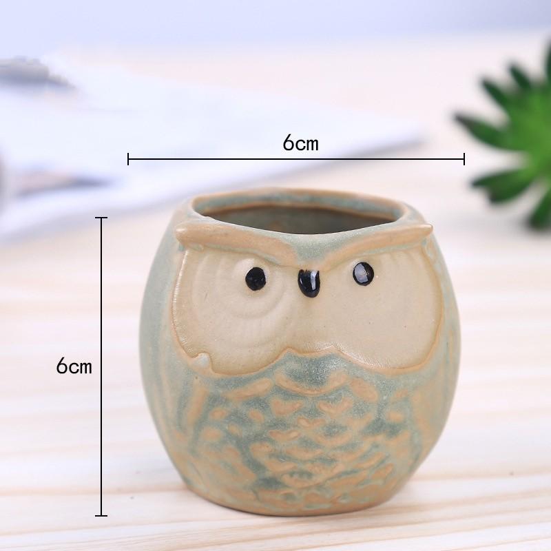 Mini Eulen Blumentöpfe Cartoon Tiere Vogel Keramik Pflanzen Pflanzgefäße Heim Garten Dekoration Balkon Tisch Sukkulenten Vintage Vase