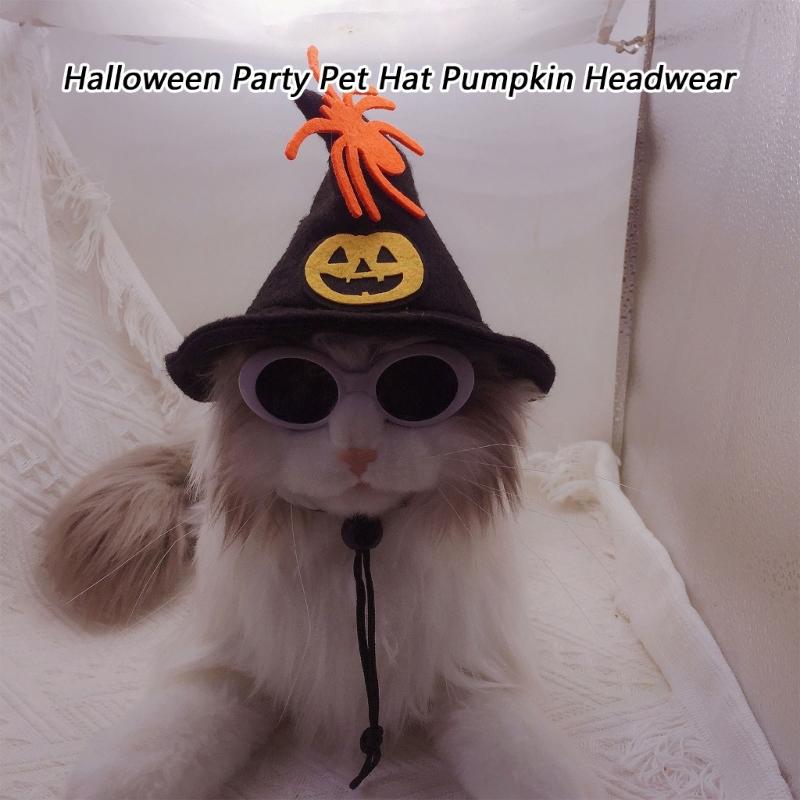 Pet Witch Hat Comfortable Pointed Hat Cats Dog Headwears For Halloween Parties And Festival Event Gathering Dressingup