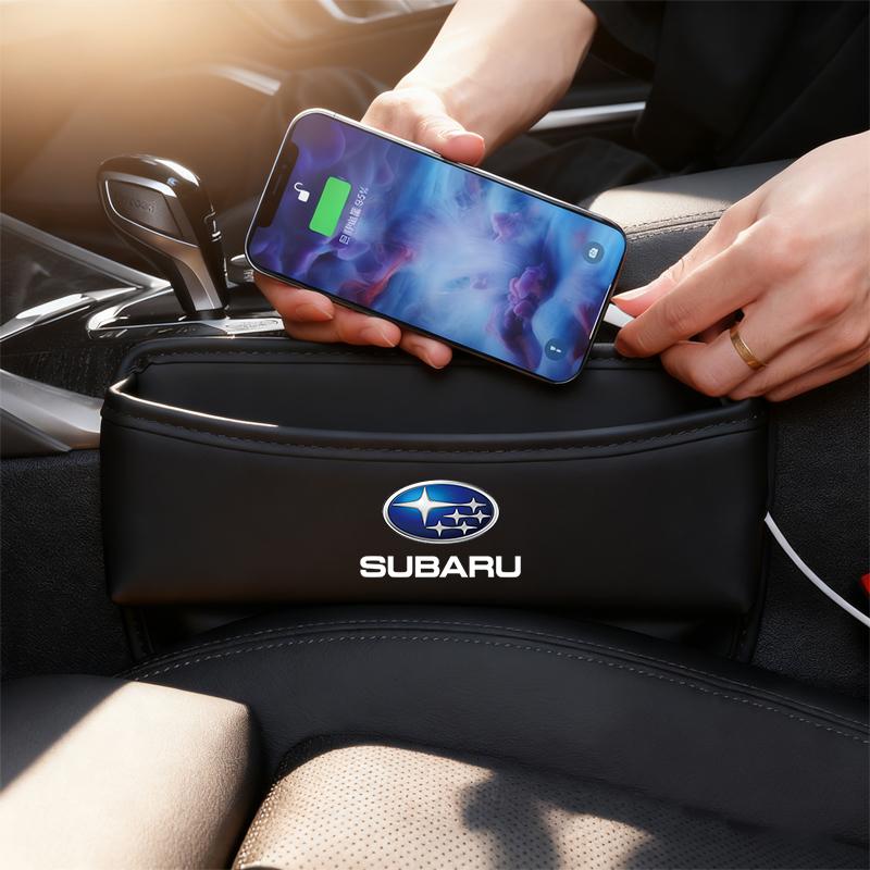 1Pcs Car Gap Storage Box Auto Interior Leather Organizer For Subaru BRZ Outback WRX Ascent Levorg Forester XV Crosstrek Impreza Y17