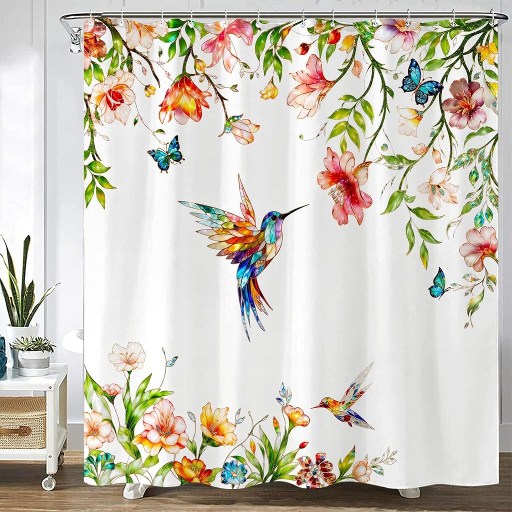 Funny Cat Shark Shower Curtain Ocean Tropical Fish Shower Curtains for Bathroom Kids Cute Fun Underwater World Coral Coastal