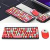 Keyboard Mouse Combo Wireless 86 Keys Cute Colorful Appearance Multimedia Buttons Light Quiet 2.4G Keyboard Mouse for PC