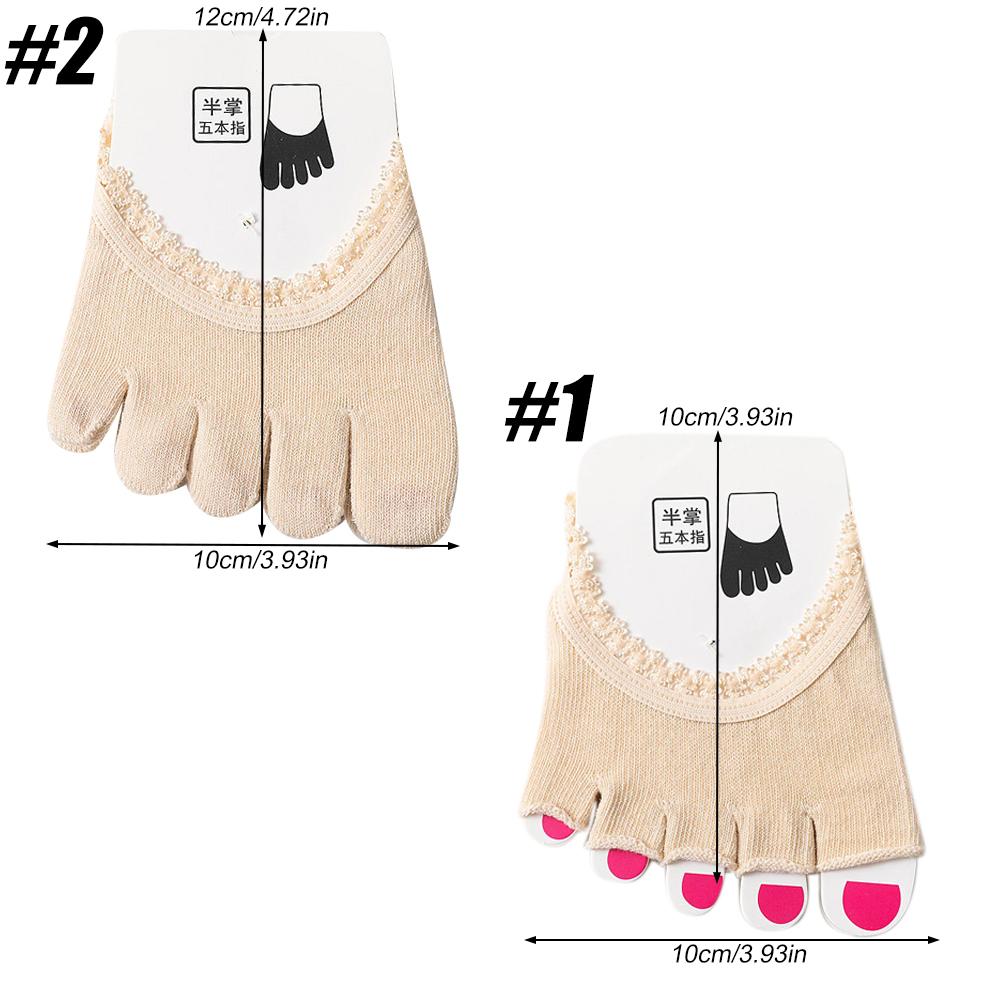 Durable And Safe Tcare 1 Pair Running Socks Men'S And Women'S Solid Half Palm Five Finger Socks Invisible Socks Sweat Elastic Socks