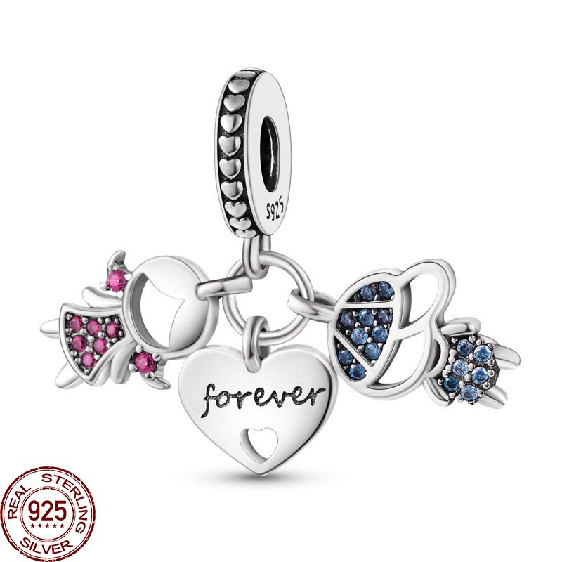 Frauen Kupfer Kindheit Charms Perlen Mädchen und Junge Spielen Ozean Dangle Accessoires Armbänder Halskette Schmuck Markierung